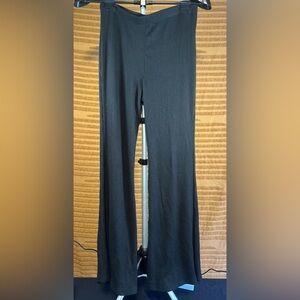 NWOT 21 Saints Black Ribbed Wide Leg Lounge Pants - Large